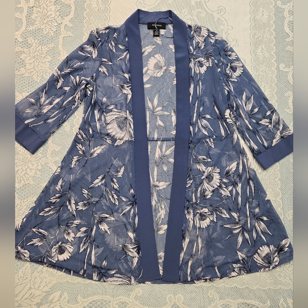 R&M Richards Womens Sz 8  Cardigan Formal Floral Blue